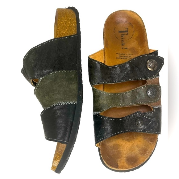 Think! Multi-Tone Leather Mizzi Mules / Slides EU42 US11 - Picture 1 of 10